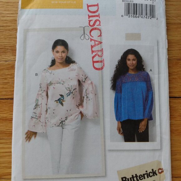 Pullover Blouse Sewing Pattern Plus Size 14-22 UNCUT Butterick 6561 Fairycore - Picture 10 of 10